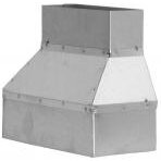 Redukcia z hranatého potrubia 200x90mm na 150x50mm z pozinkovaného plechu, dĺžka 150mm