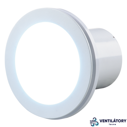 Ventilátor Vents Lumis 100 s 10W LED svetlom - zapínanie a vypínanie vypínačom na svetlo pre montáž na strop.