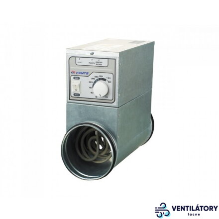 Elektrický potrubný ohrievač VENTS NK-200-3,6-3U s Triakom a Termostatmi, Nerezová Oceľ, 200mm Priemer