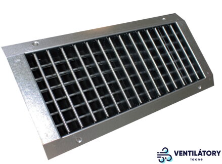 Dvojradová Galvanizovaná Vetracia Mriežka SPN-VH GALVA 300x100 mm pre SPIRO Potrubie s Nastaviteľnými Lamelami