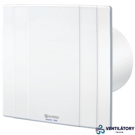 BLAUBERG Quatro100 Ventilátor do Kúpeľne a WC s Guličkovým Ložiskom, 100mm Priemer, Výkon 88m3/h, Spätná Klapka, Montáž na Stenu a Strop