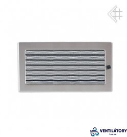 Kratki Krbová Mriežka 17x30 cm Chrom Matná so Žalúziou - Oceľová Ventilačná Mriežka s Tepelnou Odolnosťou