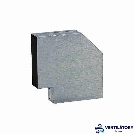 Koleno 90° pre teplovzdušné rozvody 200x90mm z pozinkovanej ocele, hrúbka 0,5mm