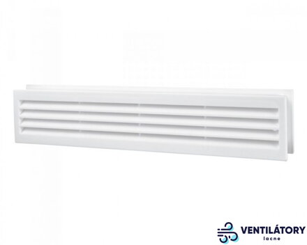 Obojstranná plastová vetracia mriežka do dverí MV430/2 bez sieťky proti hmyzu - 80x434 mm