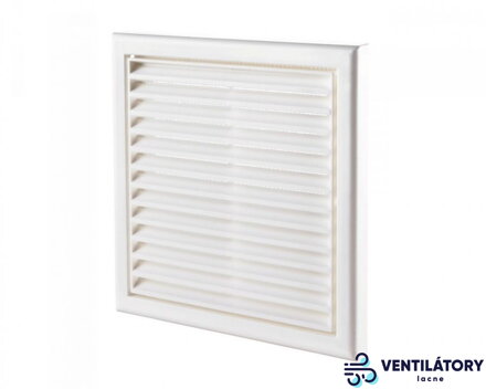 Plastová Vetracia Mriežka MV120S s UV Odolnou Sieťkou proti Hmyzu - Krycia Plocha 186x186mm