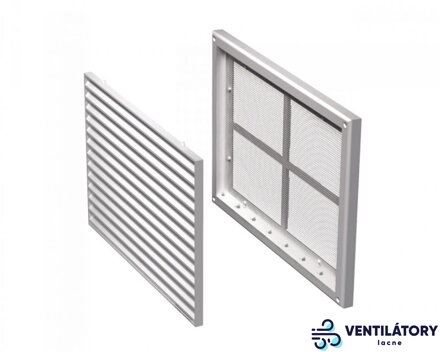 Plastová Vetracia Mriežka MV170S s UV Odolnou Sieťkou proti Hmyzu, Krycia Plocha 299x221mm