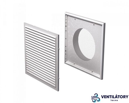 Vetracia mriežka MV250/150VS s UV odolným ABS plastom, sieťkou proti hmyzu a prírubou 150mm