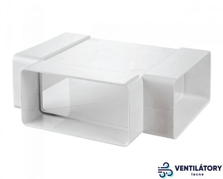 Plastová T-Rozbočka KP120-26 pre Ploché Potrubie 60x120mm - Biele