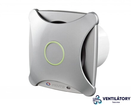 Vents 100XTH Ventilátor do Kúpeľne Ø100mm s Časovým Dozvukom, Parovým Senzorom a Hliníkovou Prednou Mriežkou