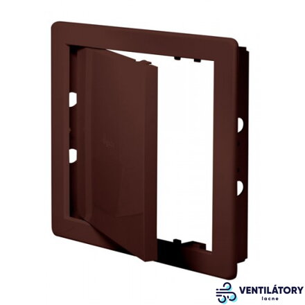 Hnedé plastové revízne dvierka 150x150 mm z ABS plastu pre vysokú vlhkosť