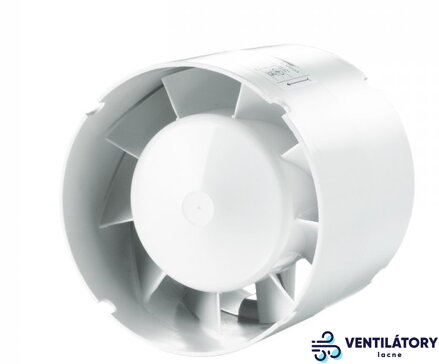 Potrubný Ventilátor VENTS 100VKO1L Turbo s Gulôčkovým Ložiskom a Riadením Vypínačom na Svetlo, Zvýšený Výkon 137 m3/h