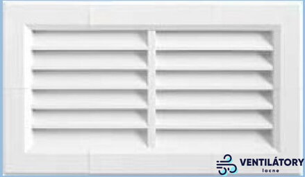 Vetracia mriežka 200x100mm so sieťkou proti hmyzu, ABS plast, pre otvory 208x108mm