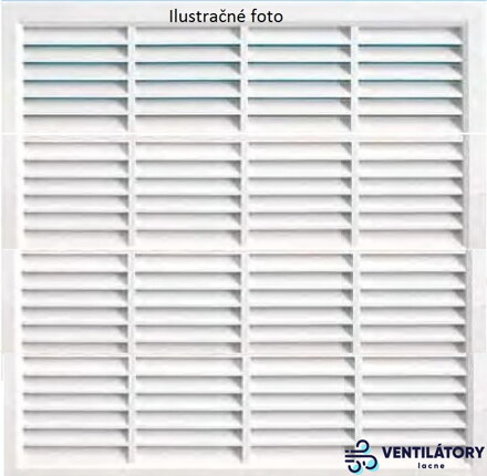 Plastová vetracia mriežka 400x400 mm s ochrannou sieťkou, vhodná na montáž na stenu alebo strop
