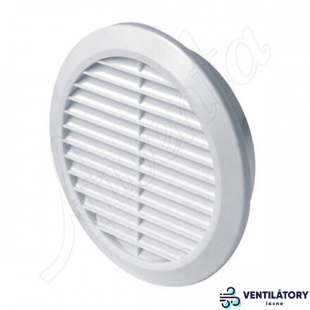 Plastová vetracia mriežka AMV 110 BVS s bielou sieťkou, ABS plast, vnútorný priemer 110mm