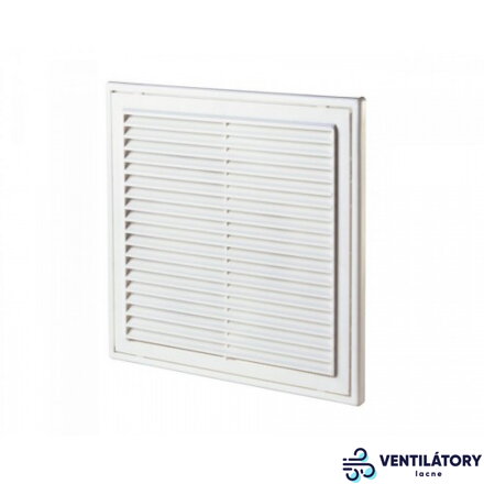 Plastová Vetracia Mriežka MV250S s Integrovanou Sieťkou proti Hmyzu, 250x250mm, UV Odolný ABS Plast