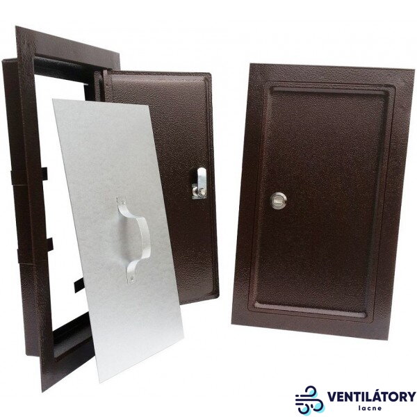 Komínové dvierka z pozinkovaného plechu stará meď 155x290 mm s cylindrickým niklovaným zámkom Komínové dvierka z pozinkovaného plechu stará meď 155x290 mm s cylindrickým niklovaným zámkom