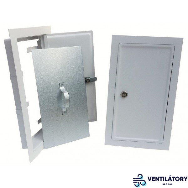 Biele komínové dvierka 155x290 mm s cylindrickým zámkom, pozinkovaný plech Biele komínové dvierka 155x290 mm s cylindrickým zámkom, pozinkovaný plech