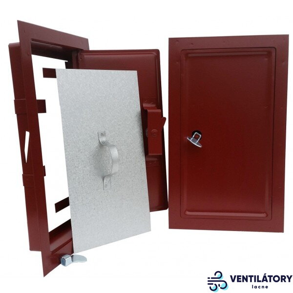 Červené komínové dvierka 155x290 mm s pozinkovaným plechom a Al-Zn vložkou Červené komínové dvierka 155x290 mm s pozinkovaným plechom a Al-Zn vložkou