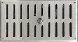 Uzatvárateľná nerezová vetracia mriežka MU 500x140mm z brúseného nerezu AISI 304 Uzatvárateľná nerezová vetracia mriežka MU 500x140mm z brúseného nerezu AISI 304