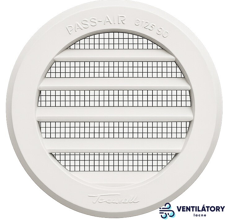 Plastová vetracia mriežka 110 mm s hmyzou sieťkou - ABS plast, biela Plastová vetracia mriežka 110 mm s hmyzou sieťkou - ABS plast, biela