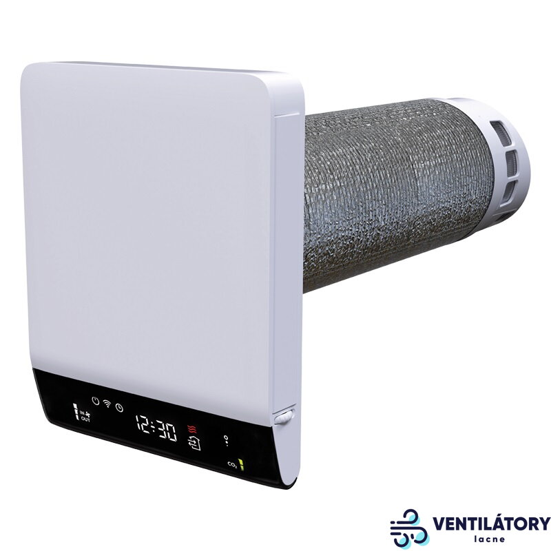 Blauberg Freshpoint 200-E Pro L07 - Dvojmotorový Lokálny Rekuperátor s Predohrevom, Priemer 206mm, Výkon 70m3/h, WiFi a Snímač CO2 a VOC