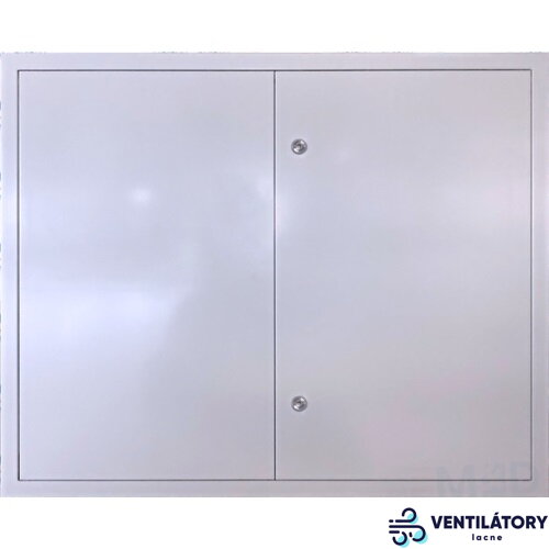 Dvojkrídlové kovové revízne dvierka 1000x800 mm biele RAL 9010, zatváranie na štvorhran, pozinkovaný plech 1.0 mm