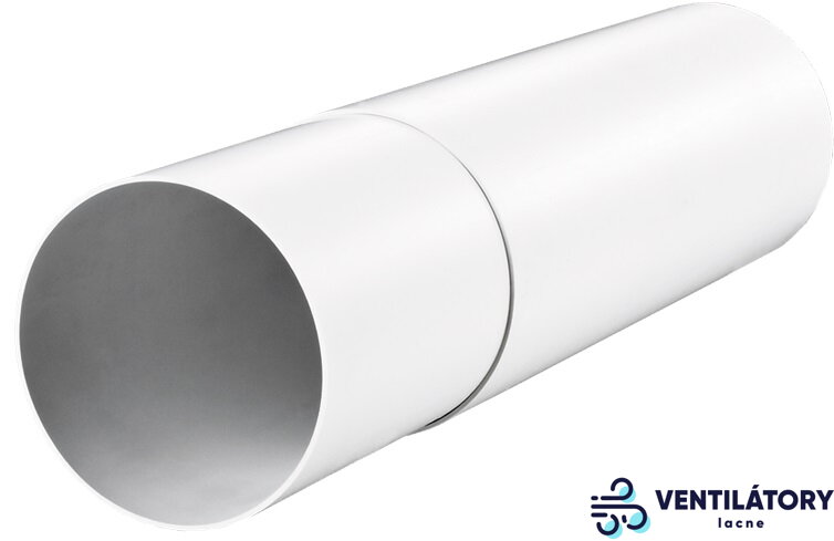 Okrúhle Teleskopické Plastové Potrubie pre Vzduchotechniku - Priemer 150-154mm, Dĺžka 300-550mm, Biele PVC