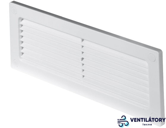 Biela ukončovacia vetracia mriežka KP204x30 pre ploché plastové potrubie 60x204mm z ABS materiálu Biela ukončovacia vetracia mriežka KP204x30 pre ploché plastové potrubie 60x204mm z ABS materiálu