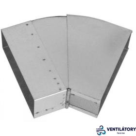 Regulovateľné koleno 25-45° pre hranaté kanály 150x50 mm - pozinkovaný plech