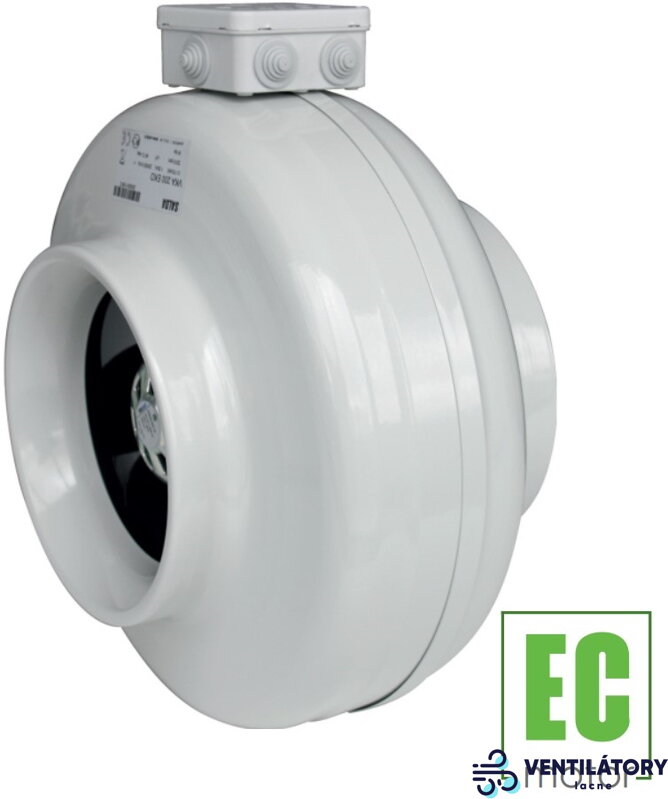 Priemyselný potrubný ventilátor BCS-ECP 315 s EC motorom, priemer napojenia 313 mm, výkon 1327 m³/h, napätie 230V, ochrana motora
