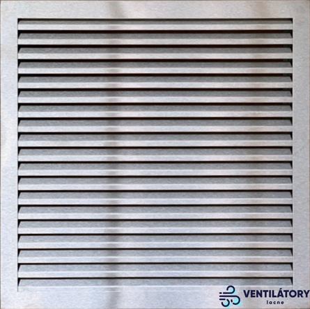 Hliníková vetracia mriežka VZ 700x700 mm Natur s pevnými lamelami a zabudovacím rámčekom