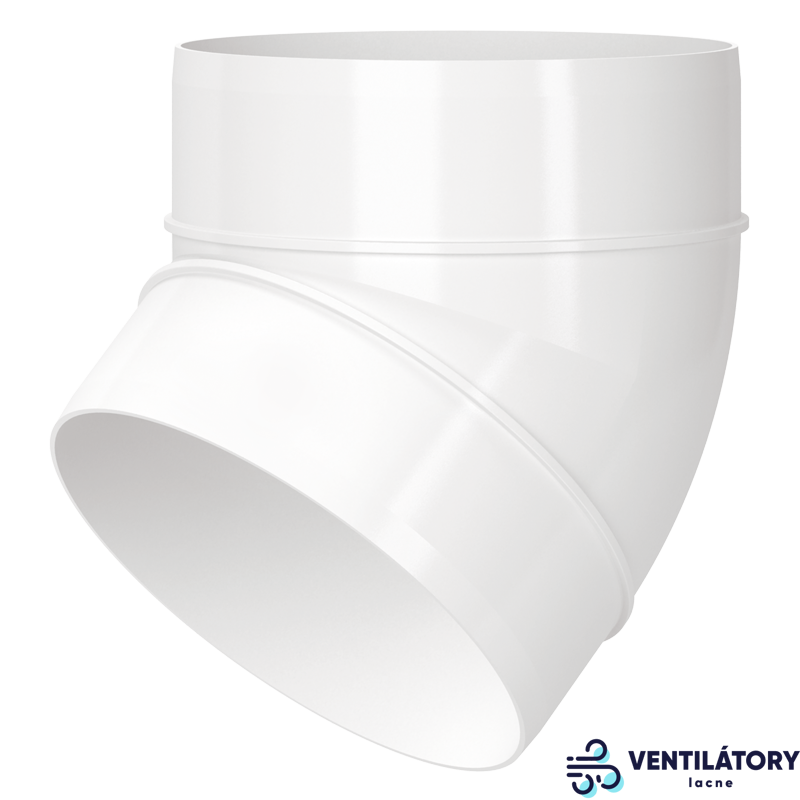 Plastové Koleno 45° Ø125mm pre Vzduchotechnické Systémy