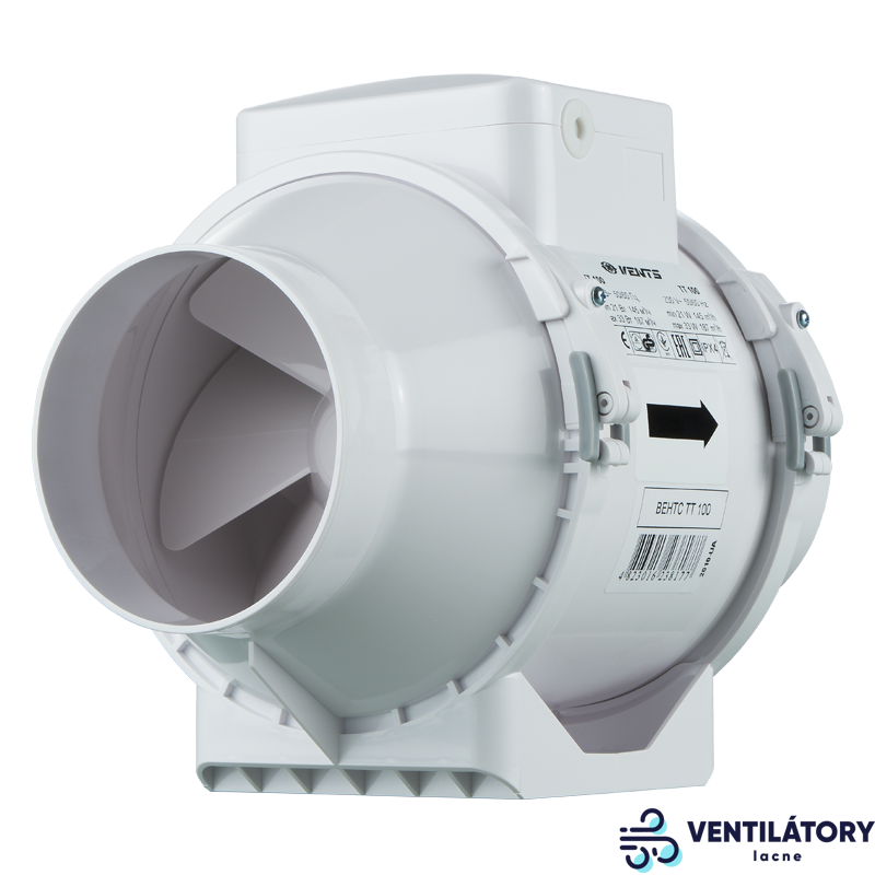 Axiálny odsávací ventilátor VENTS TT 100 - dvojrýchlostný, priemer 100mm, výkon 145-187 m3/h, napätie 230V, IP X4 Axiálny odsávací ventilátor VENTS TT 100 - dvojrýchlostný, priemer 100mm, výkon 145-187 m3/h, napätie 230V, IP X4