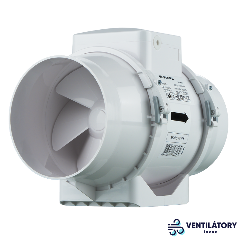 Axiálny Odsávací Ventilátor VENTS TT 125 - 125mm Priemer, Dvojrýchlostný, Výkon 220-280m3/h, 230V Axiálny Odsávací Ventilátor VENTS TT 125 - 125mm Priemer, Dvojrýchlostný, Výkon 220-280m3/h, 230V