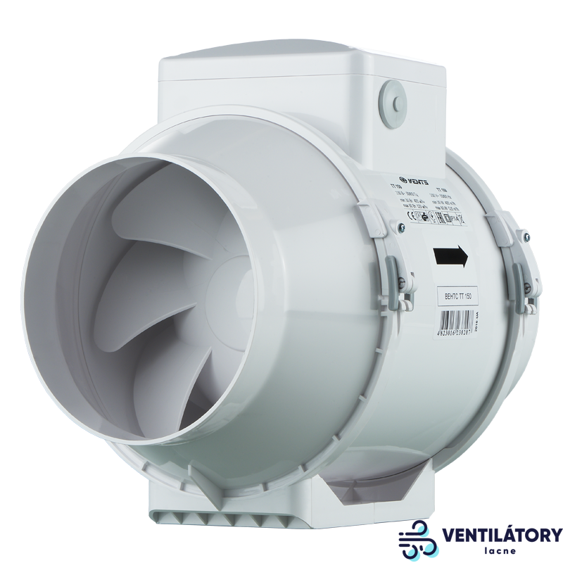 Axiálny odsávací ventilátor VENTS TT 150mm, dvojrýchlostný, výkon 405-520 m3/h, napätie 230V, IP X4 Axiálny odsávací ventilátor VENTS TT 150mm, dvojrýchlostný, výkon 405-520 m3/h, napätie 230V, IP X4