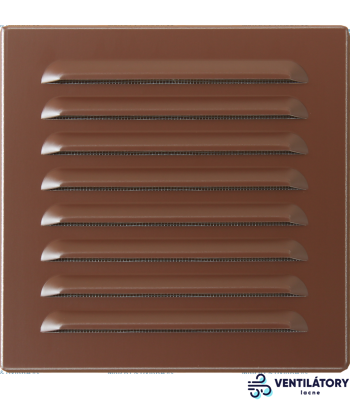 Hnedá Hliníková Vetracia Mriežka OPZ 260x260mm s Protidažďovými Žaluziami a Sieťkou proti Hmyzu Hnedá Hliníková Vetracia Mriežka OPZ 260x260mm s Protidažďovými Žaluziami a Sieťkou proti Hmyzu