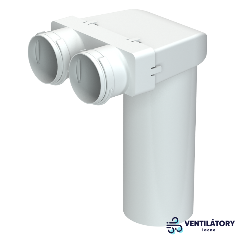 Blauberg RPZ 125 / 75x2 / DN75 - Okrúhly plastový adaptér na strop alebo stenu pre ventilačné systémy