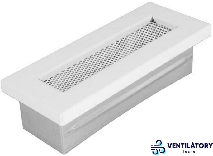 Krbová mriežka biela 150x50 mm z ocele pre teplovzdušné rozvody