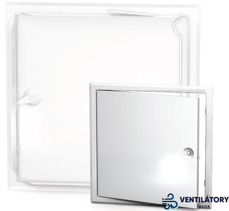Kovové revízne dvierka biele 500x500mm s antikoróznou ochranou a štvorhranným zatváraním + plastový kľúč