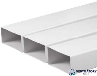 Ploché vzduchové potrubie z PVC KP75-15, 75x150mm, dĺžka 1,5m, teplotný rozsah -30°C až +70°C