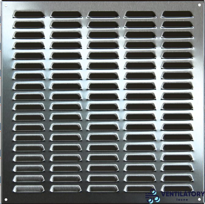 Nerezová vetracia mriežka MV-N 600x600mm s brúseným povrchom AISI 304, protidažďová žalúzia Nerezová vetracia mriežka MV-N 600x600mm s brúseným povrchom AISI 304, protidažďová žalúzia