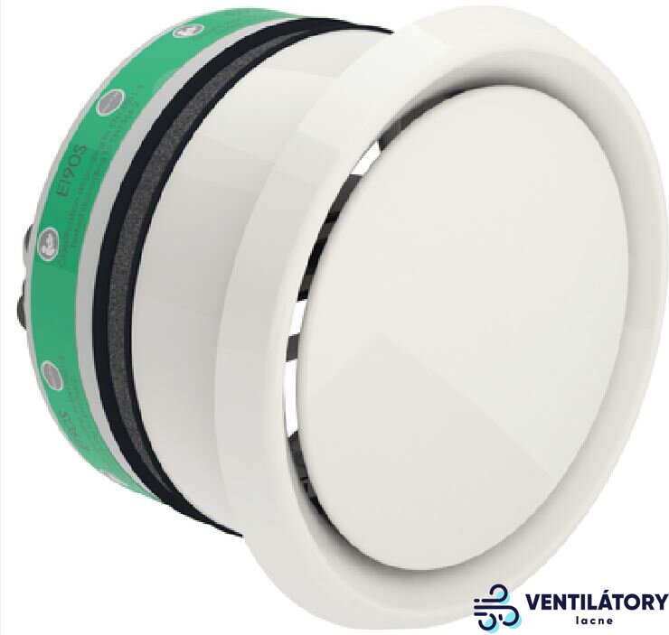Protipožiarny Tanierový Ventil SCV90 - 160mm, Biela, Oceľový a Nehorľavý Plast