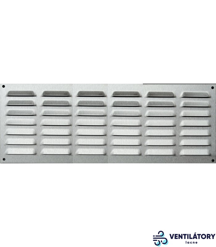 Nerezová vetracia mriežka MV-N 500x140mm z brúseného nerezu AISI 304 s protidažďovou žalúziou