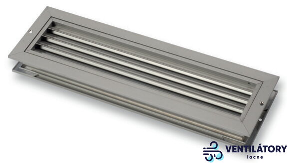 DRR - Obojstranná hliníková vetracia mriežka 400x160mm - pre prúdenie vzduchu medzi miestnosťami
