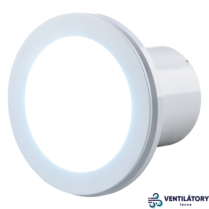 Ventilátor Vents Lumis 100 s 10W LED svetlom - zapínanie a vypínanie vypínačom na svetlo pre montáž na strop.