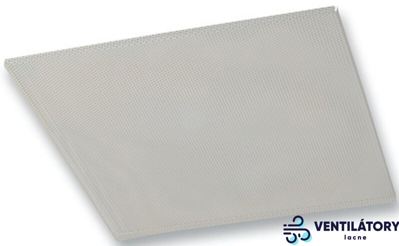 Biely perforovaný kovový stropný anemostat PS-PP 595 x 595mm, RAL 9016, 45% voľný prierez Biely perforovaný kovový stropný anemostat PS-PP 595 x 595mm, RAL 9016, 45% voľný prierez
