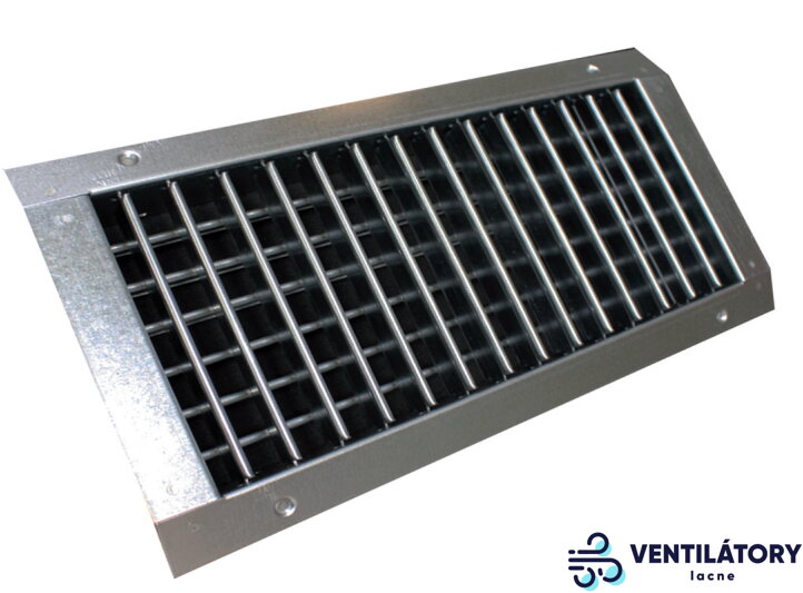 Dvojradová Galvanizovaná Vetracia Mriežka SPN-VH GALVA 300x100 mm pre SPIRO Potrubie s Nastaviteľnými Lamelami