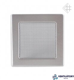 Kratki 17x17 Krbová Mriežka Chrom Matná bez Žalúzie - Oceľová Ventilačná Mriežka na Krb a Steny
