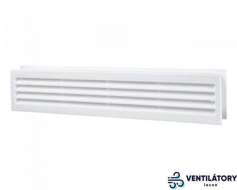 Obojstranná plastová vetracia mriežka do dverí MV430/2 bez sieťky proti hmyzu - 80x434 mm