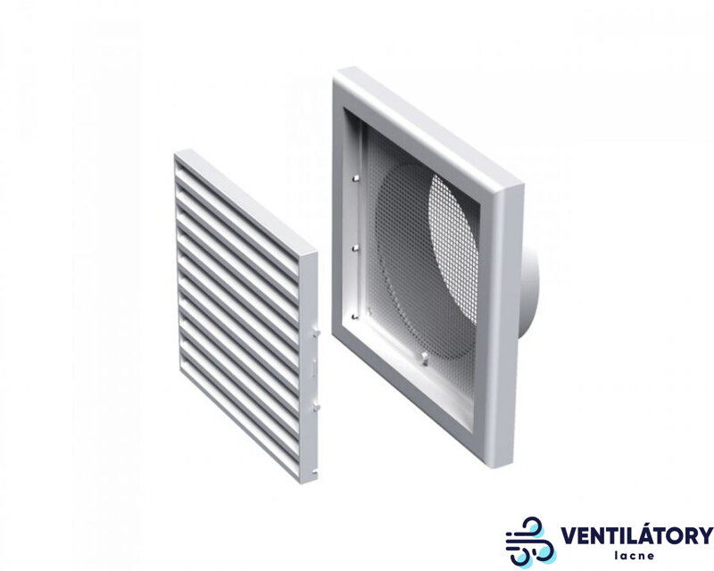 Plastová vetracia mriežka MV100VS s UV odolnosťou, sieťkou proti hmyzu a prírubou 100mm Plastová vetracia mriežka MV100VS s UV odolnosťou, sieťkou proti hmyzu a prírubou 100mm